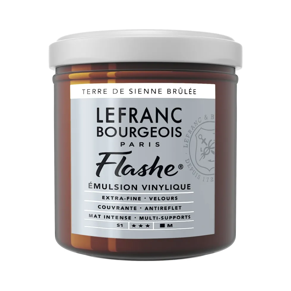 Farba akrylowa Flashe - Lefranc & Bourgeois - Burnt Sienna, 125 ml