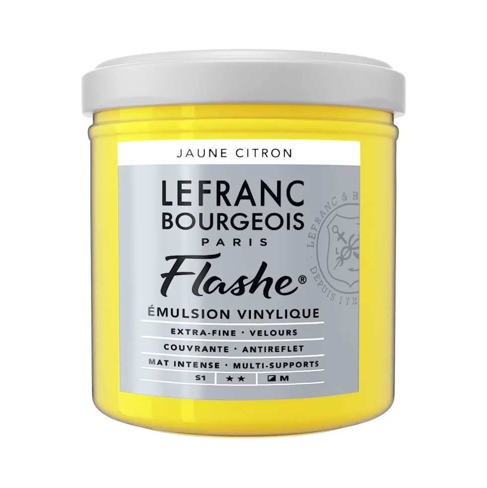 Farba akrylowa Flashe - Lefranc & Bourgeois - Lemon Yellow, 125 ml