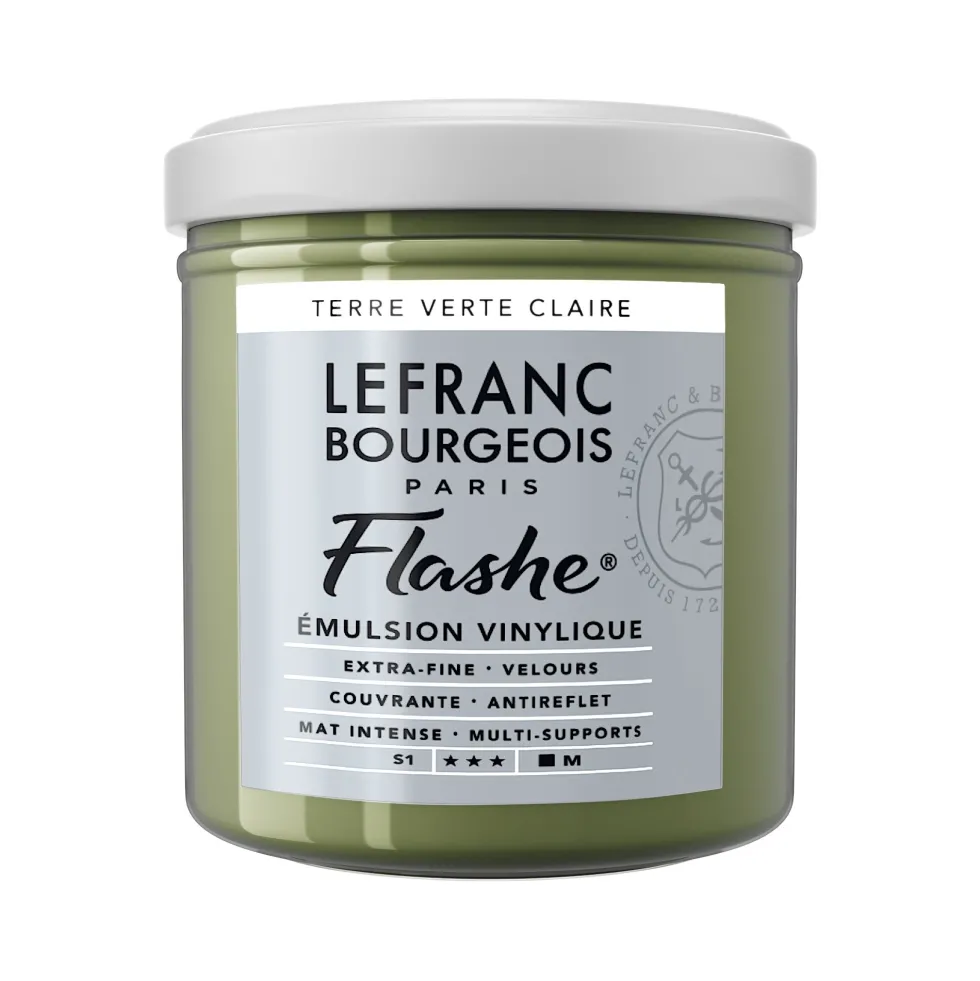 Farba akrylowa Flashe - Lefranc & Bourgeois - Light Green Earth, 125 ml