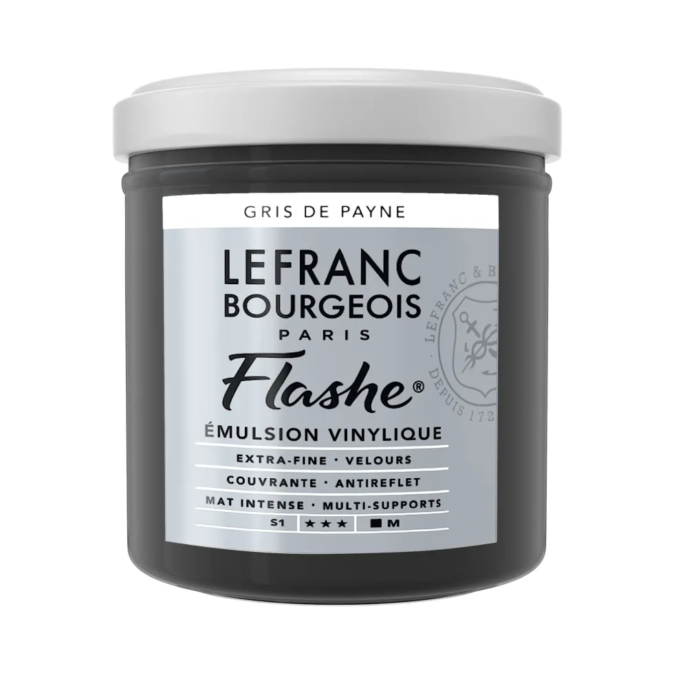 Farba akrylowa Flashe - Lefranc & Bourgeois - Payne's Grey, 125 ml