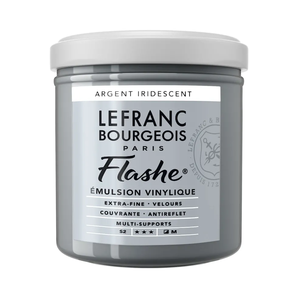 Farba akrylowa Flashe - Lefranc & Bourgeois - Silver Iridescent, 125 ml
