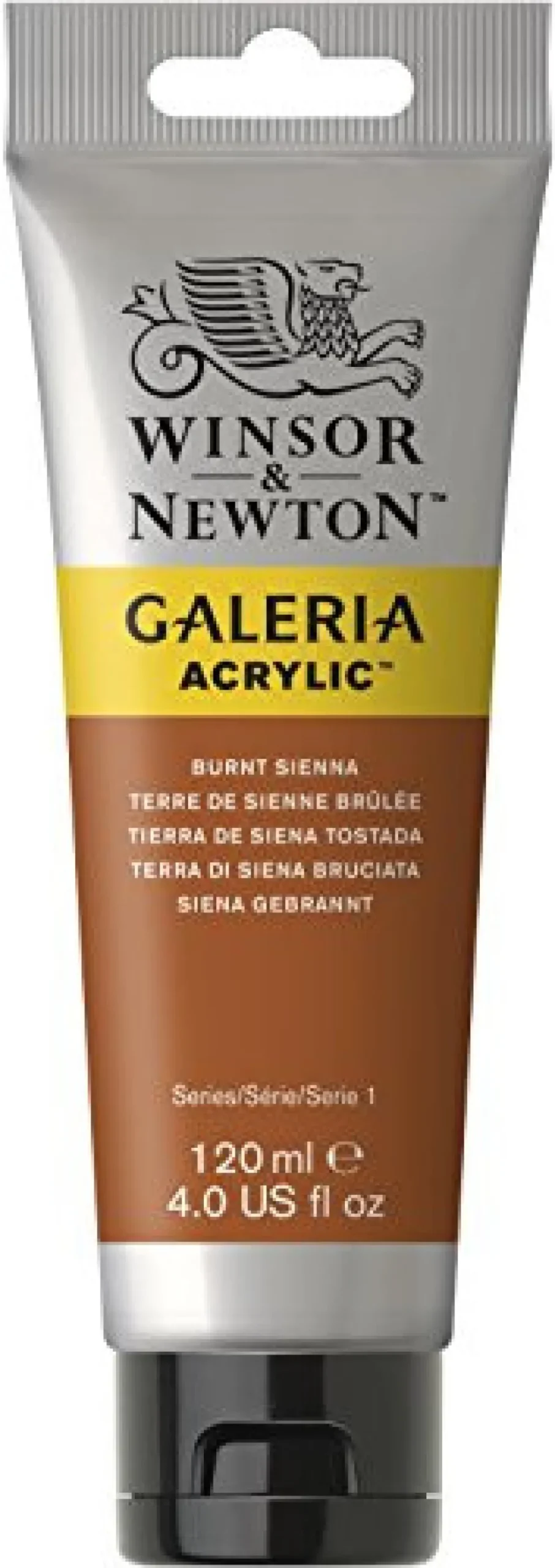 Farba akrylowa Galeria - Winsor & Newton - Burnt Sienna, 120 ml