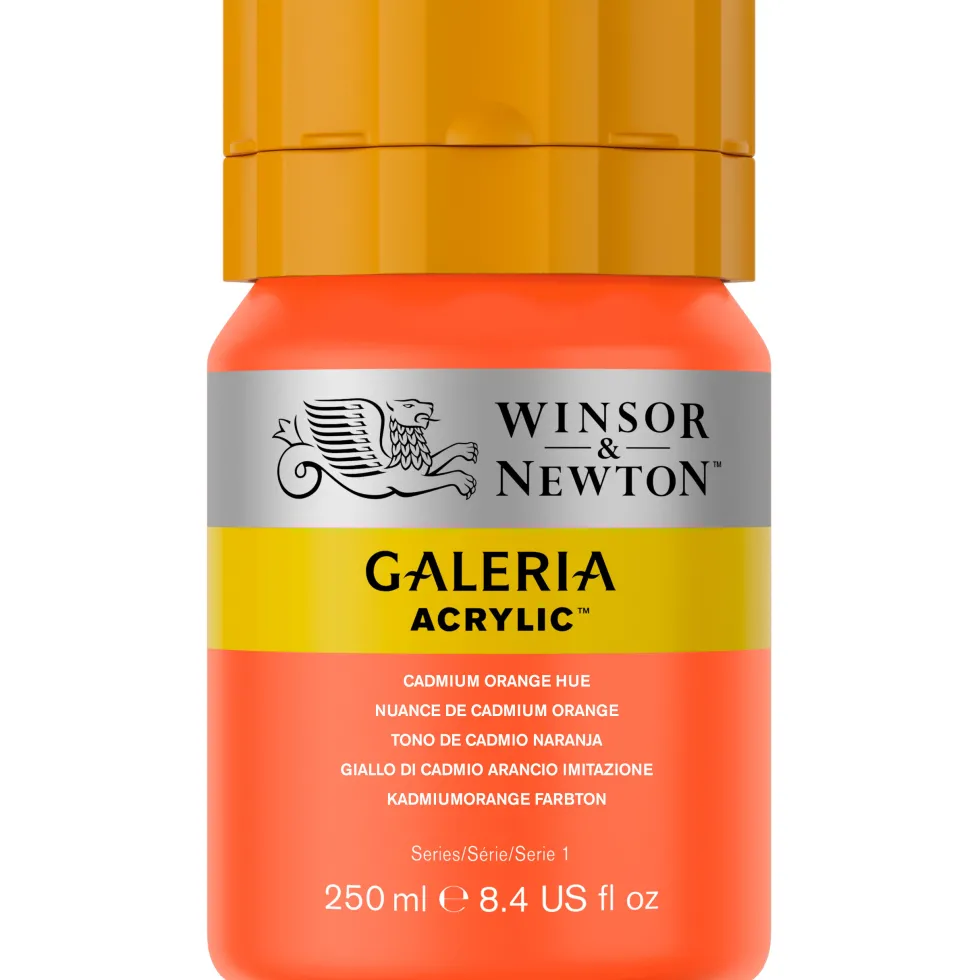 Farba akrylowa Galeria - Winsor & Newton - 090, Cadmium Orange Hue, 250 ml