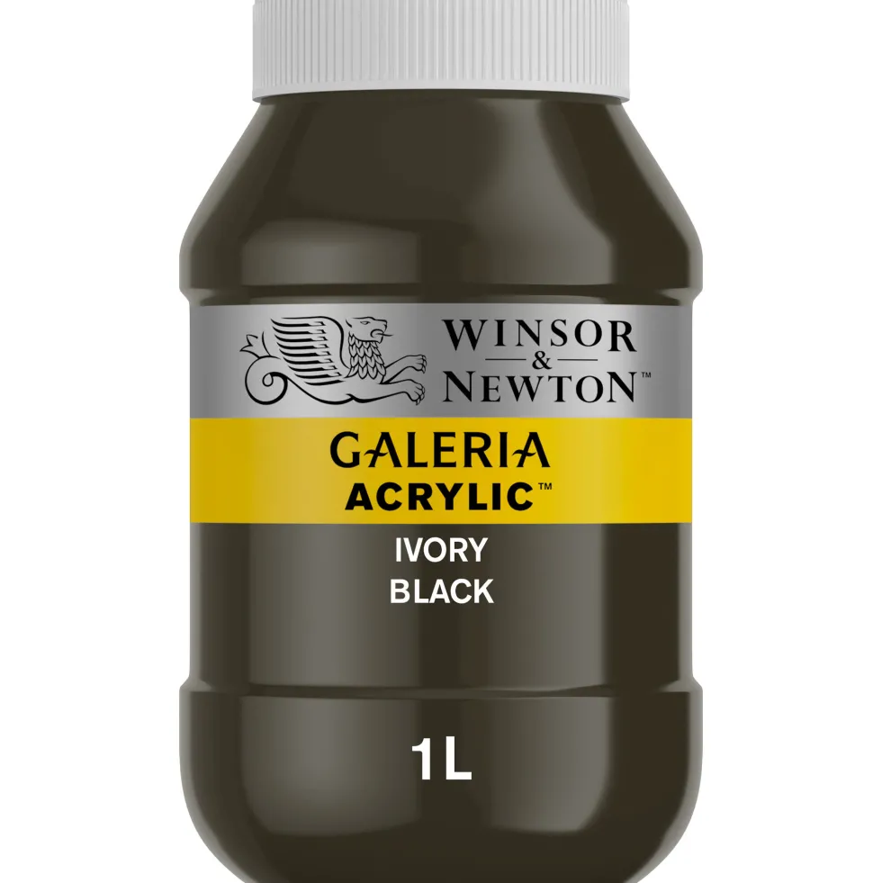 Farba akrylowa Galeria - Winsor & Newton - Ivory Black, 1l
