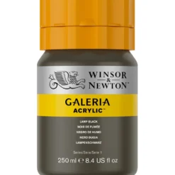 Farba akrylowa Galeria - Winsor & Newton - 337, Lamp Black, 250 ml