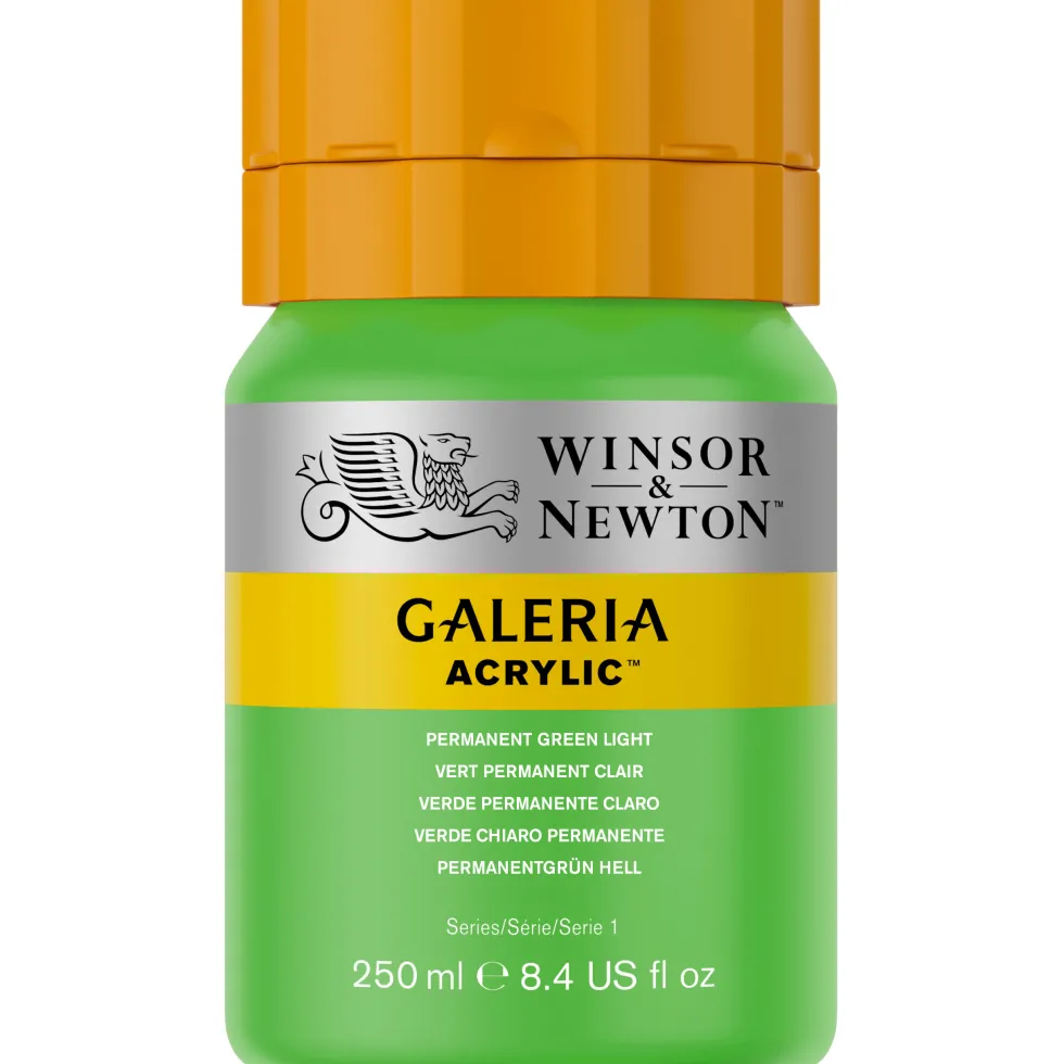 Farba akrylowa Galeria - Winsor & Newton - 483, Permanent Green Light, 250 ml