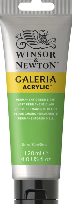 Farba akrylowa Galeria - Winsor & Newton - Permanent Green Light, 120 ml