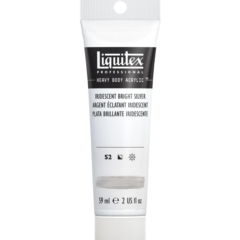Farba akrylowa Heavy Body - Liquitex - Iridescent Bright Silver, 59 ml