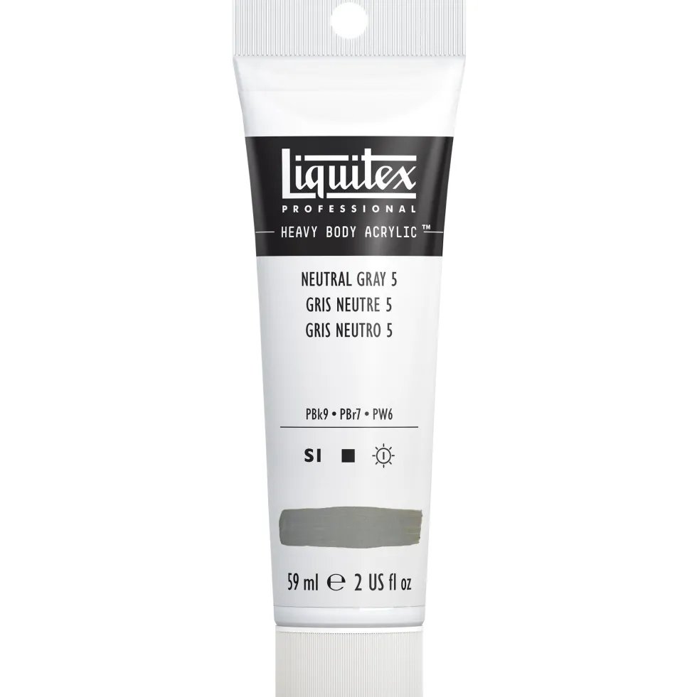 Farba akrylowa Heavy Body - Liquitex - Neutral Gray 5, 59 ml