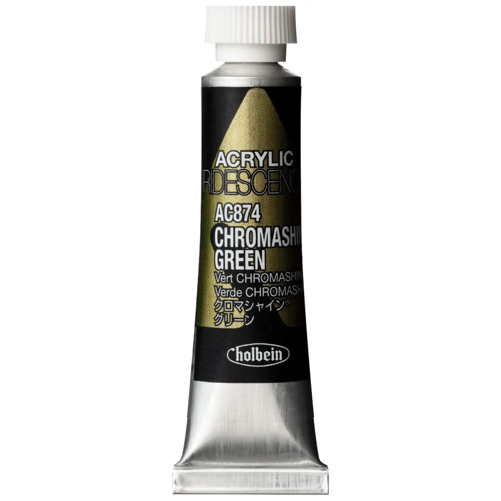 Farba akrylowa Iridescence Acrylic - Holbein - 874, Chromashine Green, 5 ml