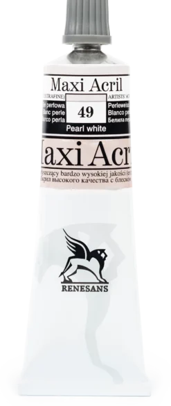 Farba akrylowa Maxi Acril - Renesans - 49, pearl white, 60 ml