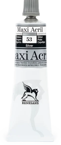 Farba akrylowa Maxi Acril - Renesans - 53, silver, 60 ml