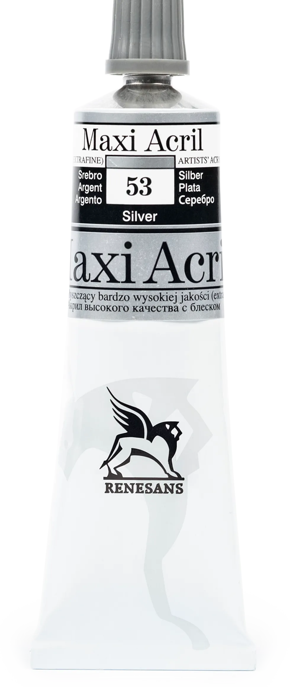 Farba akrylowa Maxi Acril - Renesans - 53, silver, 60 ml
