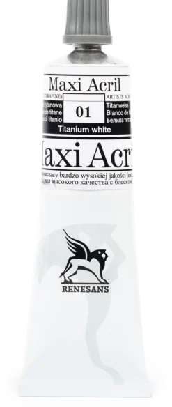 Farba akrylowa Maxi Acril - Renesans - 01, titanium white, 60 ml