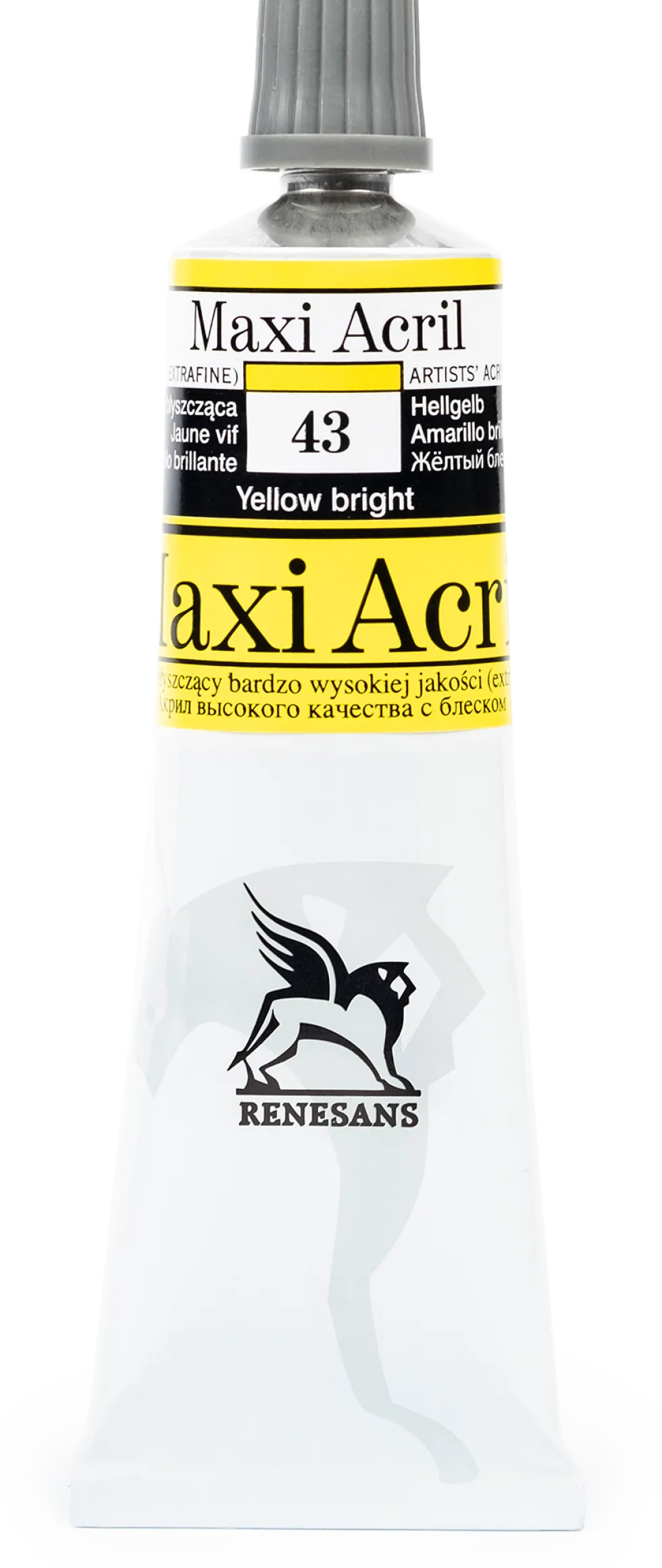 Farba akrylowa Maxi Acril - Renesans - 43, yellow bright, 60 ml