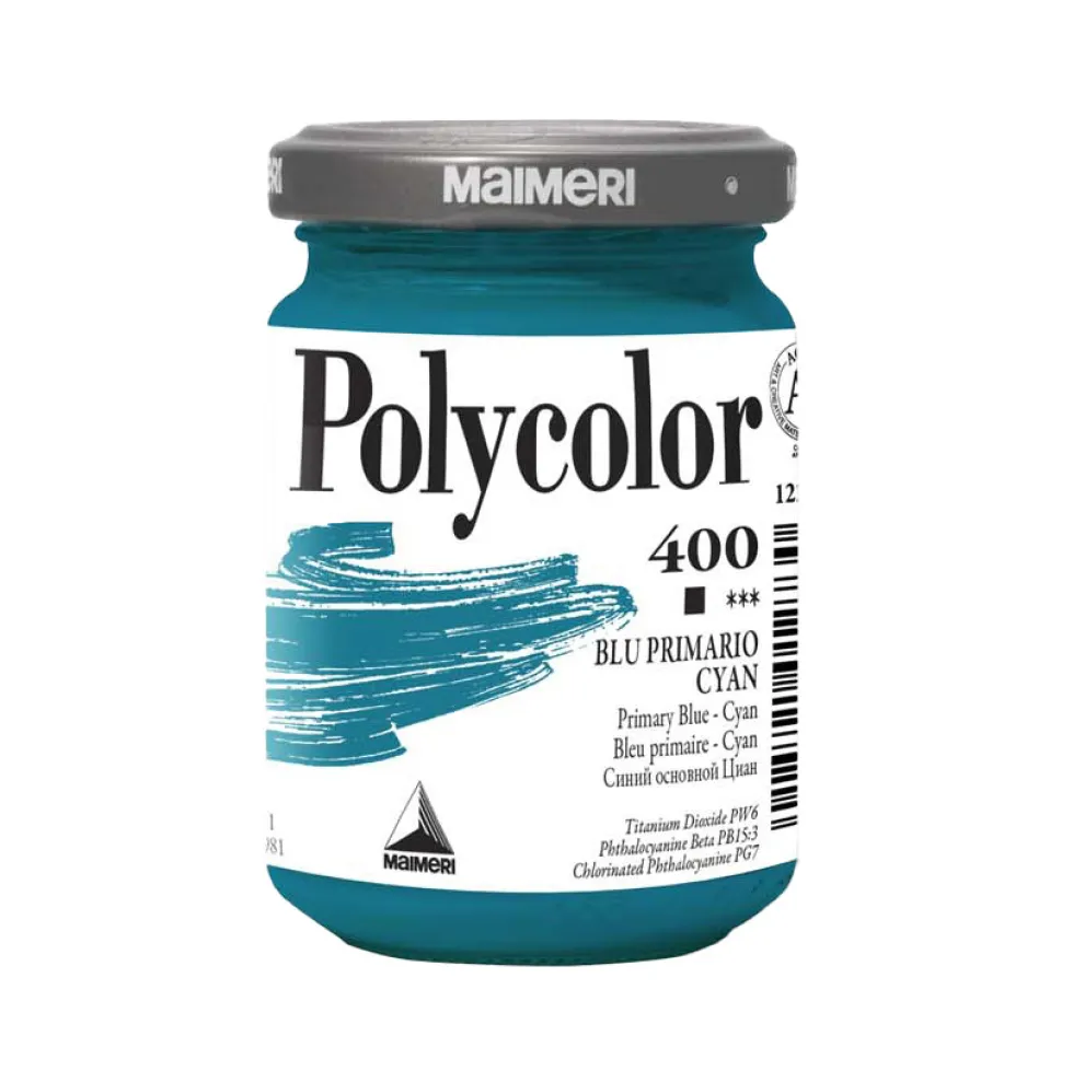 Farba akrylowa Polycolor - Maimeri - 400, Primary Blue Cyan, 140 ml