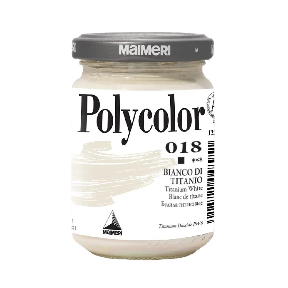 Farba akrylowa Polycolor - Maimeri - 018, Titanium White, 140 ml