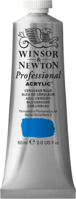 Farba akrylowa Professional Acrylic - Winsor & Newton - Cerulean Blue, 60 ml