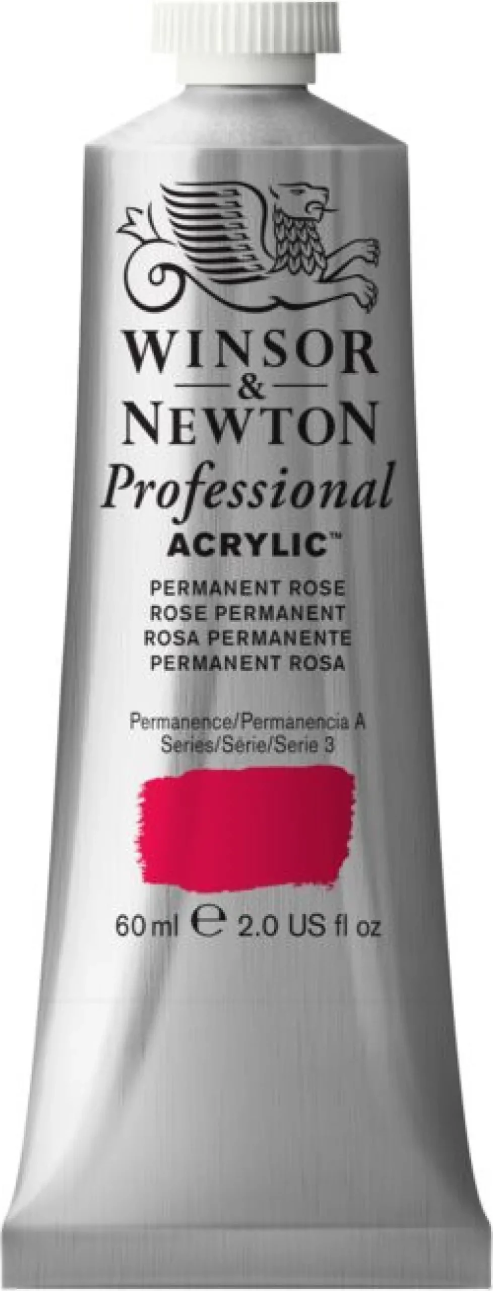 Farba akrylowa Professional Acrylic - Winsor & Newton - Permanent Rose Quinacridone, 60 ml