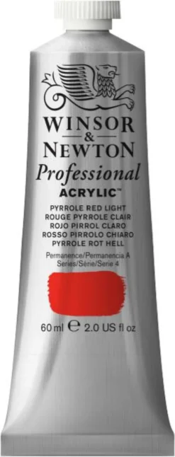 Farba akrylowa Professional Acrylic - Winsor & Newton - Pyrrole Red Light, 60 ml