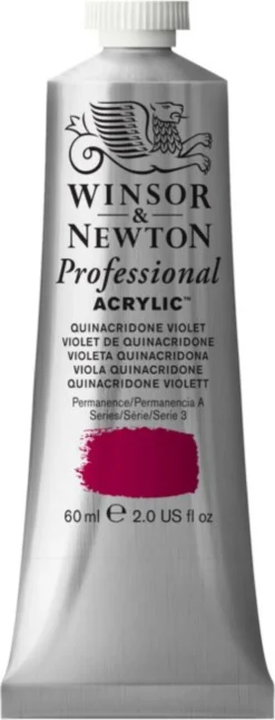 Farba akrylowa Professional Acrylic - Winsor & Newton - Quinacridone Violet, 60 ml