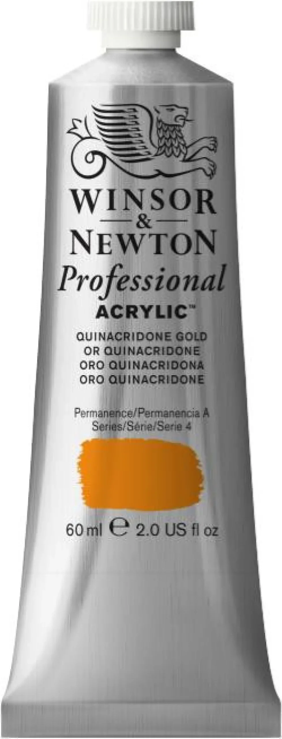 Farba akrylowa Professional Acrylic - Winsor & Newton - Quinacridone Gold, 60 ml