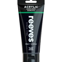 Farba akrylowa - Reeves - Black, 200 ml