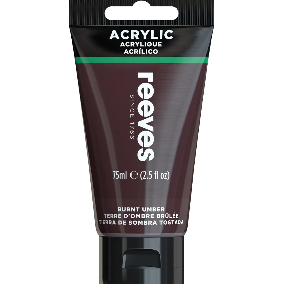 Farba akrylowa - Reeves - Burnt Umber, 75 ml