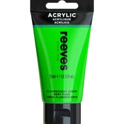 Farba akrylowa - Reeves - Fluorescent Green, 75 ml