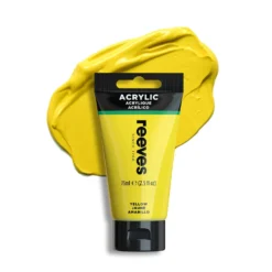 Farba akrylowa - Reeves - Medium Yellow, 200 ml