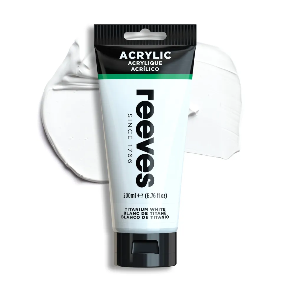 Farba akrylowa - Reeves - Titanium White, 200 ml