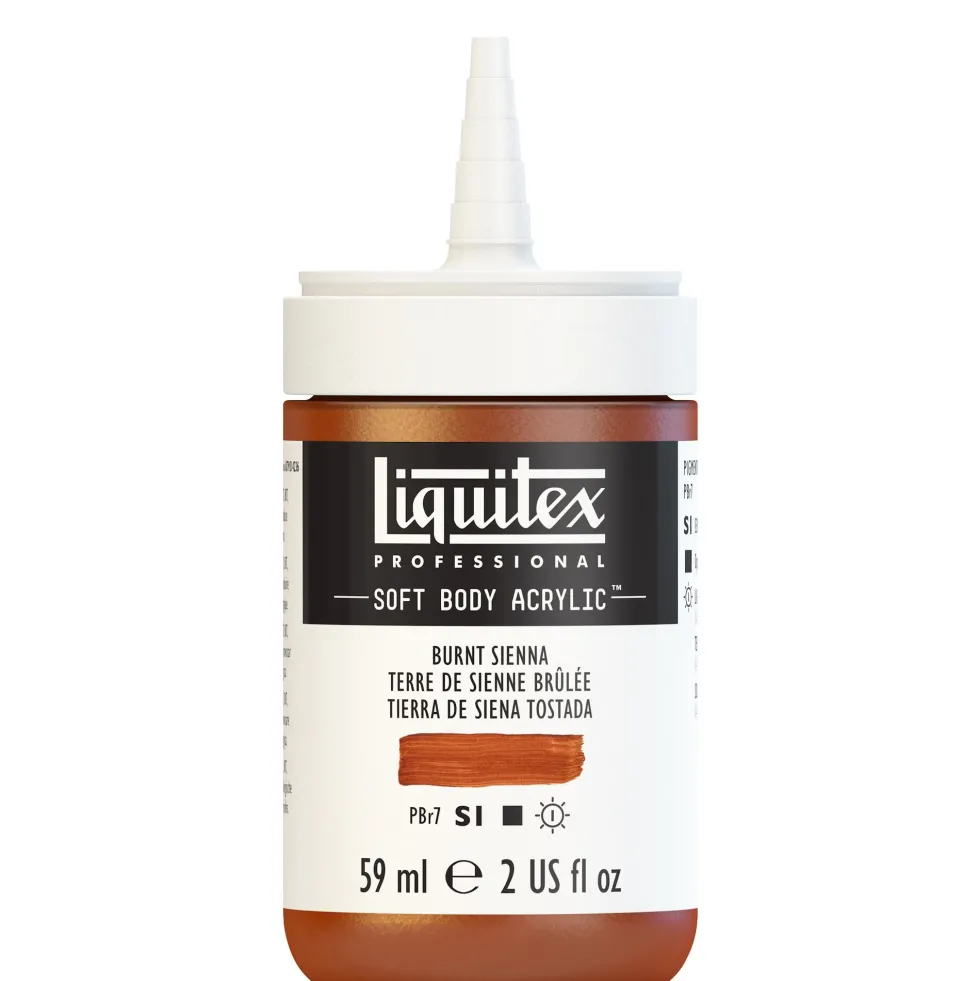 Farba akrylowa Soft Body - Liquitex - Burnt Sienna, 59 ml