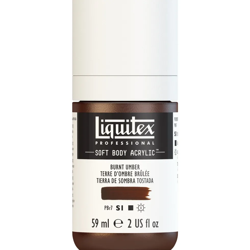 Farba akrylowa Soft Body - Liquitex - Burnt Umber, 59 ml
