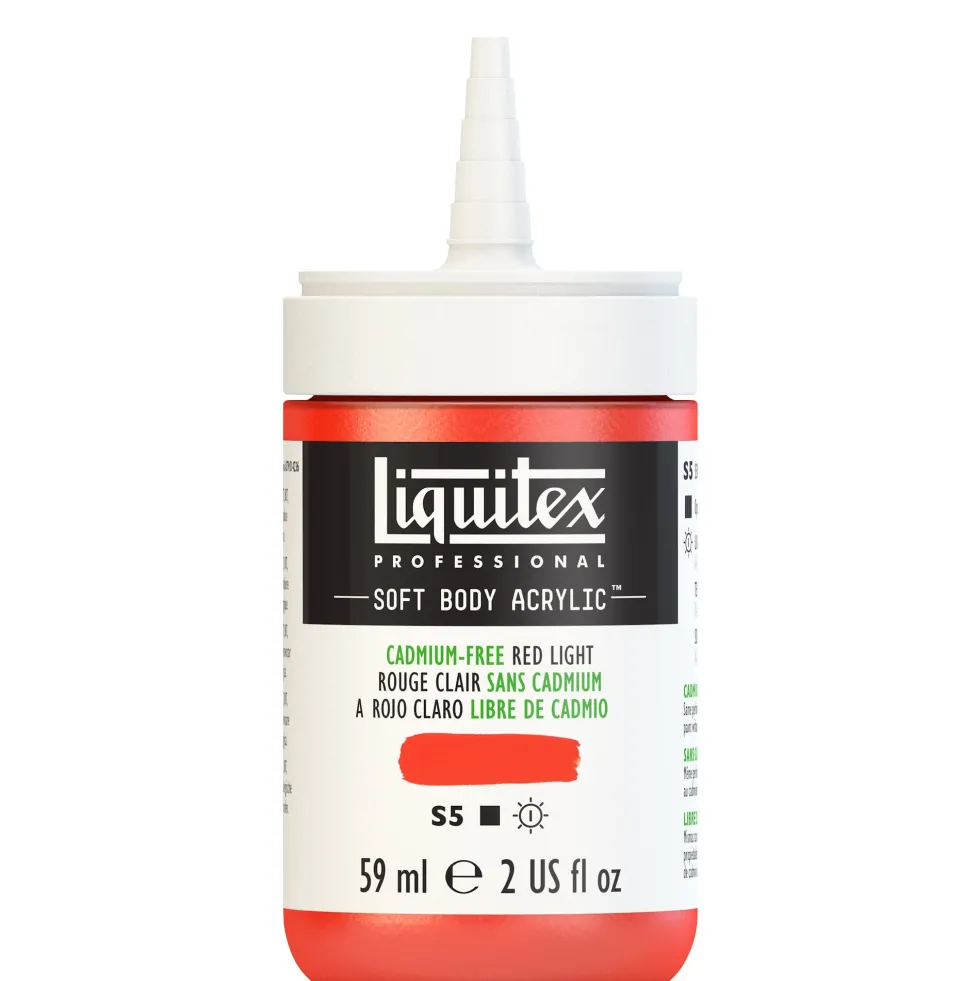 Farba akrylowa Soft Body - Liquitex - Cadmium Free Red Light, 59 ml