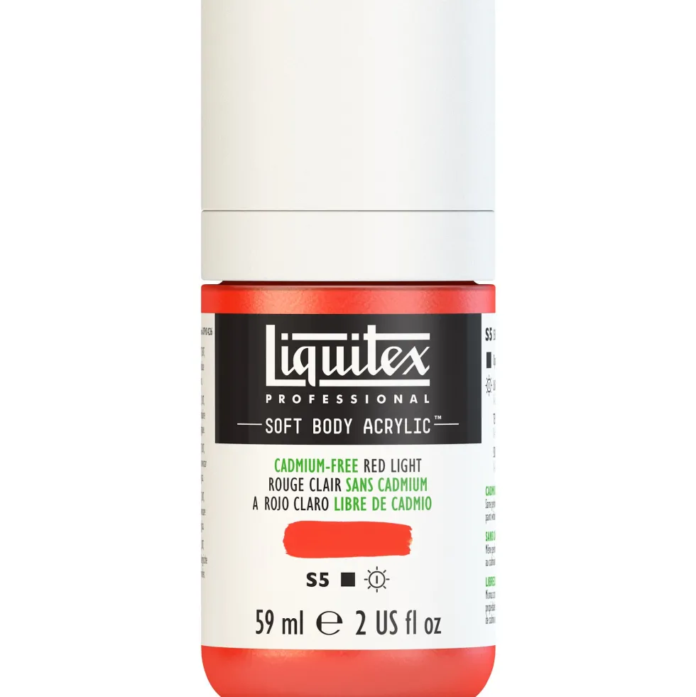 Farba akrylowa Soft Body - Liquitex - Cadmium Free Red Light, 59 ml
