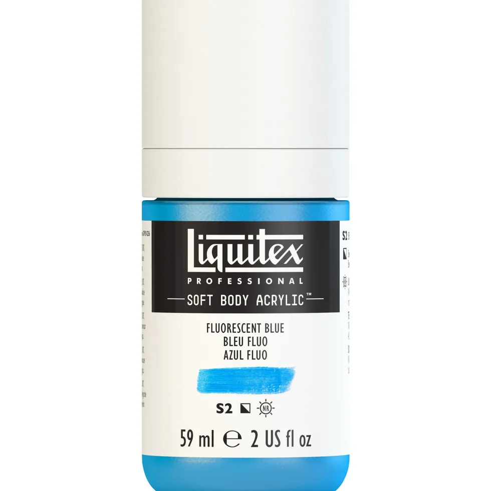 Farba akrylowa Soft Body - Liquitex - Fluo Blue, 59 ml