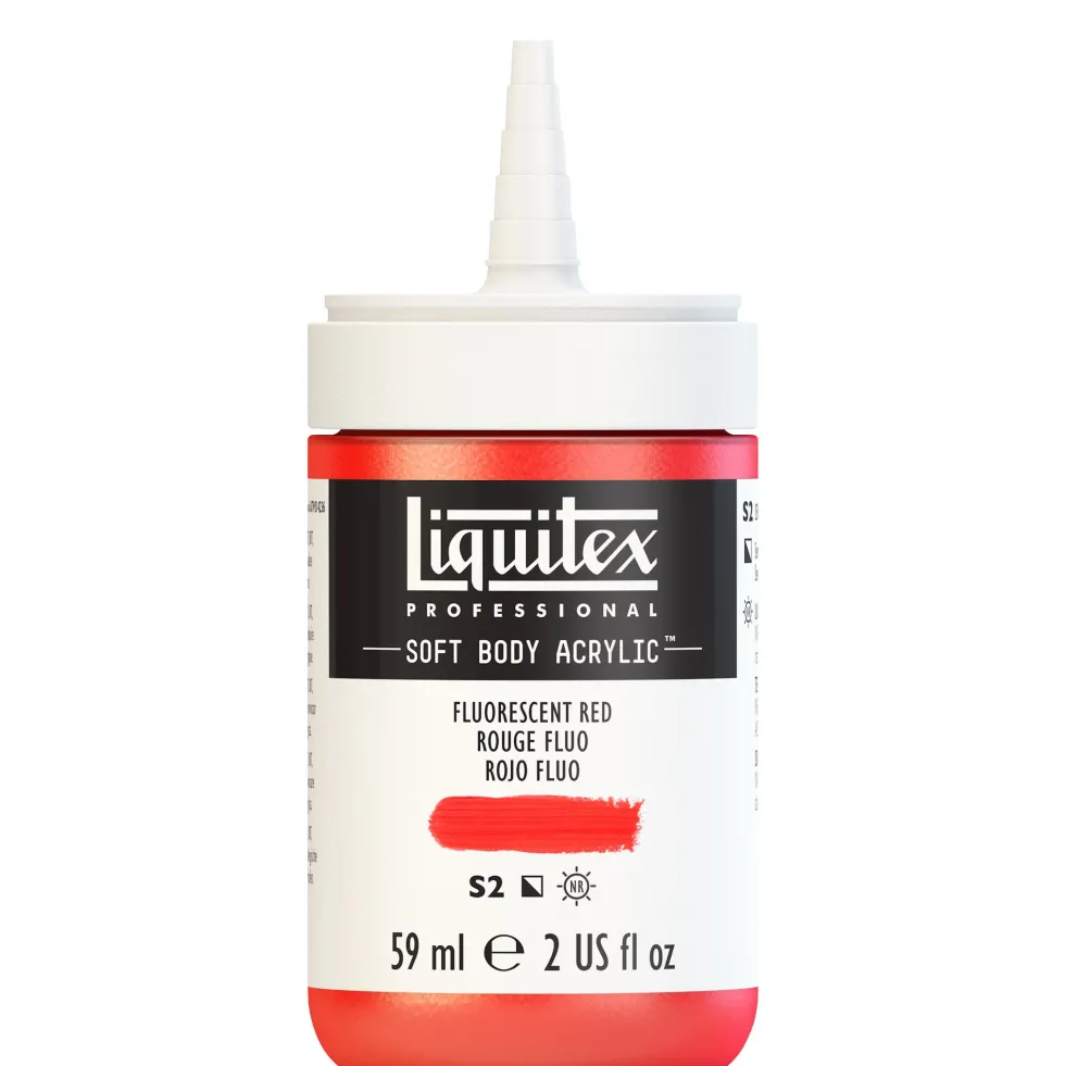 Farba akrylowa Soft Body - Liquitex - Fluo Red, 59 ml