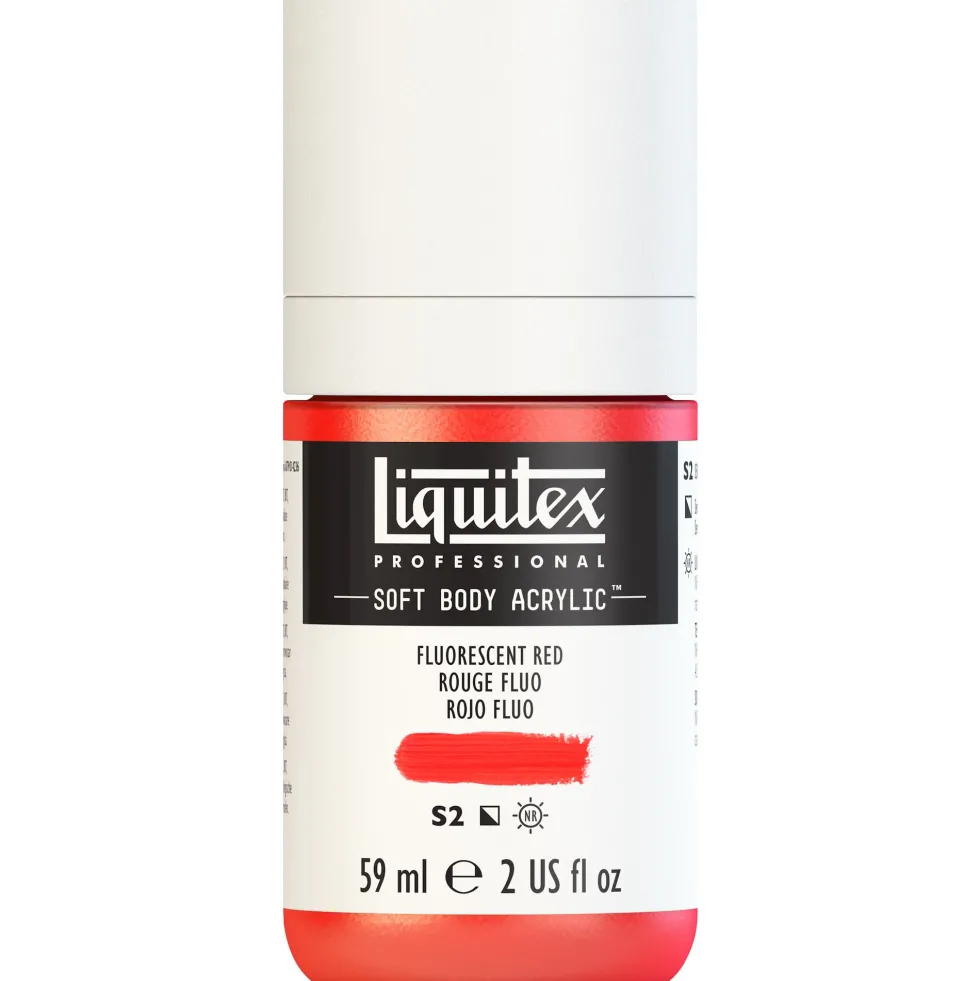 Farba akrylowa Soft Body - Liquitex - Fluo Red, 59 ml