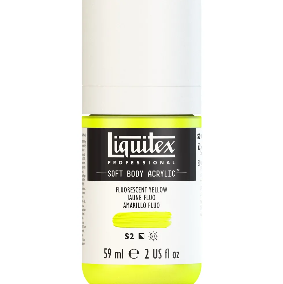 Farba akrylowa Soft Body - Liquitex - Fluo Yellow, 59 ml