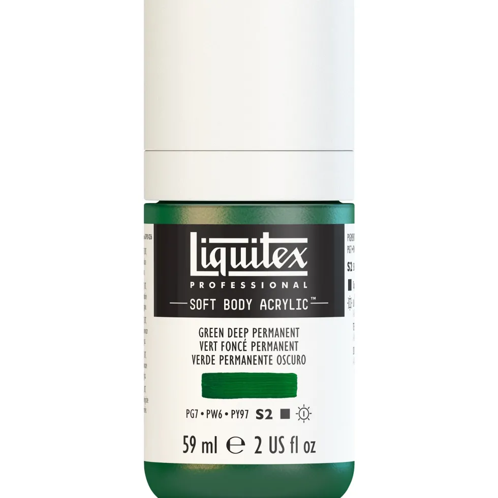 Farba akrylowa Soft Body - Liquitex - Green Deep Permanent, 59 ml