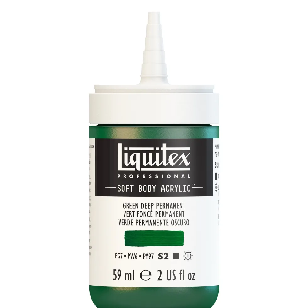 Farba akrylowa Soft Body - Liquitex - Green Deep Permanent, 59 ml