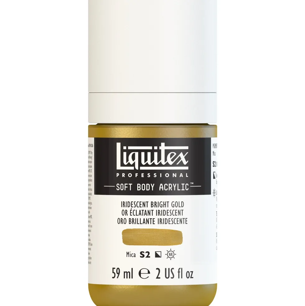 Farba akrylowa Soft Body - Liquitex - Iridescent Bright Gold, 59 ml