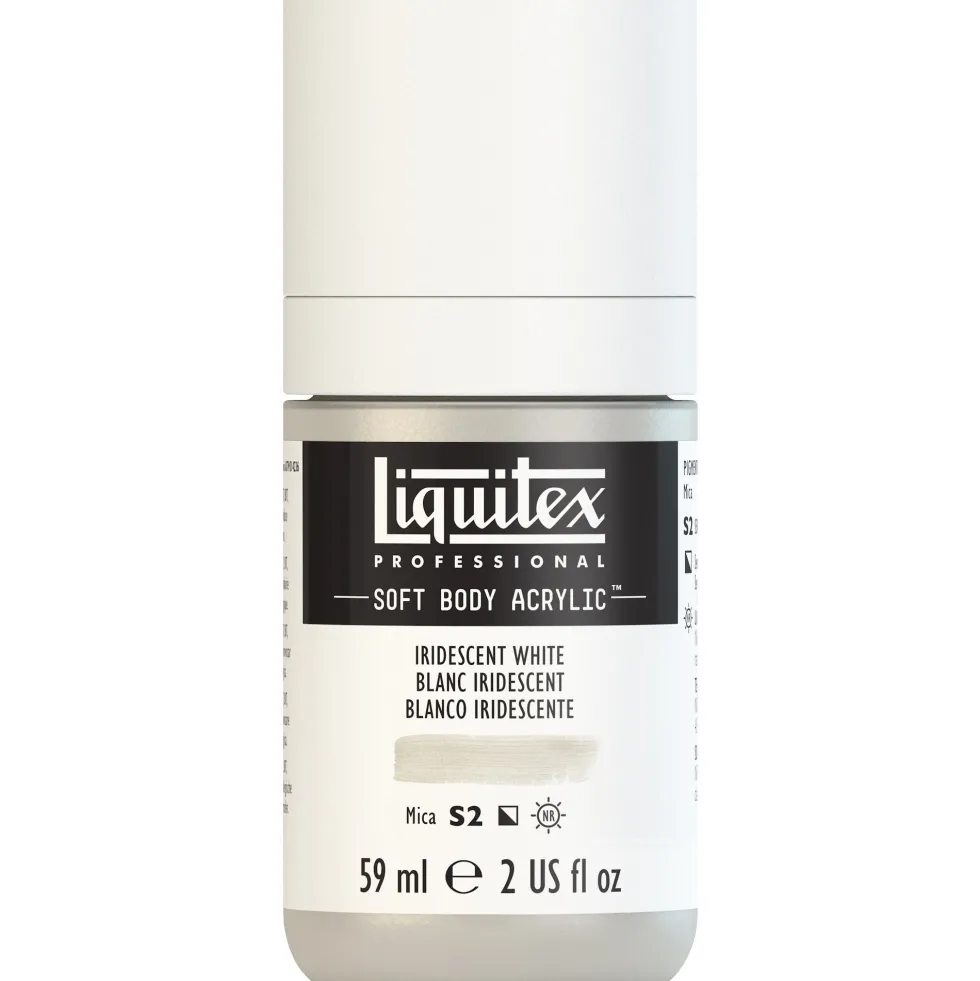 Farba akrylowa Soft Body - Liquitex - Iridescent White, 59 ml