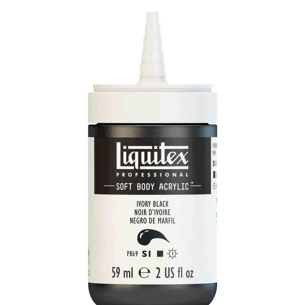 Farba akrylowa Soft Body - Liquitex - Ivory Black, 59 ml