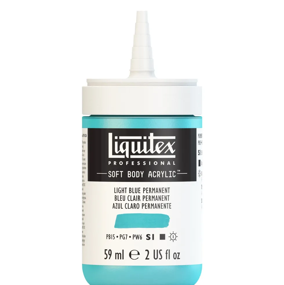 Farba akrylowa Soft Body - Liquitex - Light Blue Permanent, 59 ml