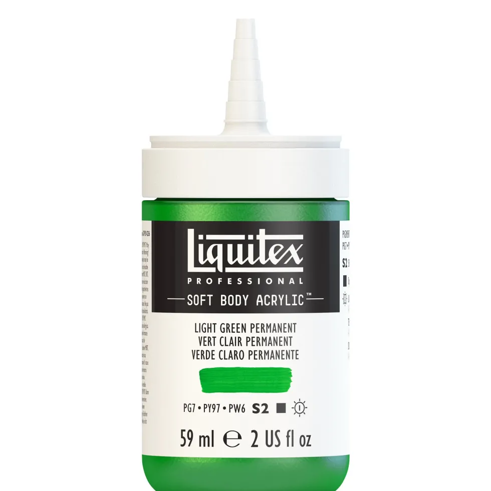 Farba akrylowa Soft Body - Liquitex - Light Green Permanent, 59 ml