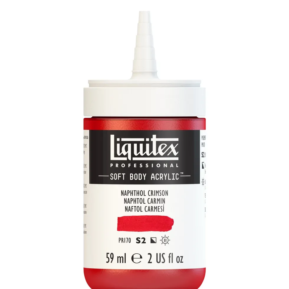 Farba akrylowa Soft Body - Liquitex - Naphthol Crimson, 59 ml