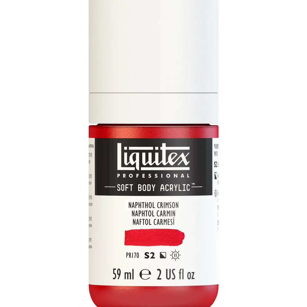 Farba akrylowa Soft Body - Liquitex - Naphthol Crimson, 59 ml