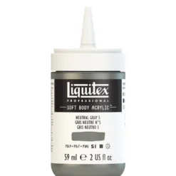 Farba akrylowa Soft Body - Liquitex - Neutral Gray 5, 59 ml