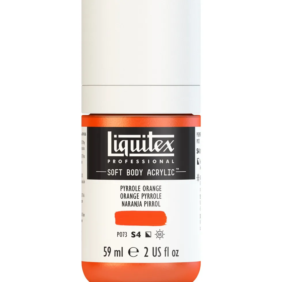 Farba akrylowa Soft Body - Liquitex - Pyrrole Orange, 59 ml
